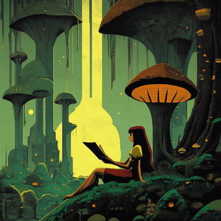 Alpenglyphic style, Midjourney V6.1: retro fairy-tale illustration
