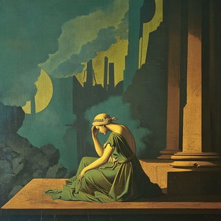 Alpenglyphic style, Midjourney V6.1: classical 18th-century oil painting