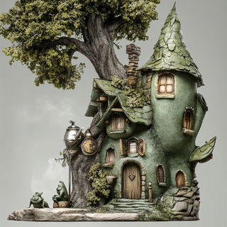 Planimetric Ruins style, Midjourney V6.1: retro fairy-tale illustration