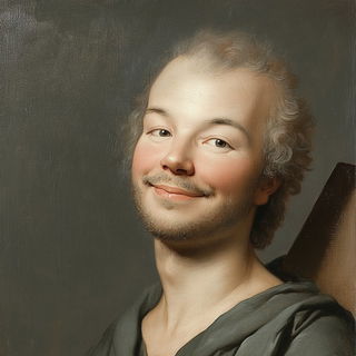 Planimetric Ruins style, Midjourney V6.1: classical 18th-century oil painting