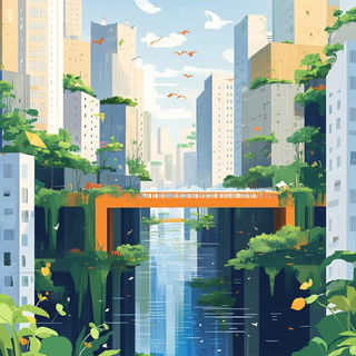Bluehour Burrowism style, Midjourney V6.1: megacity with futuristic bioarchitecture