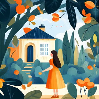 Bluehour Burrowism style, Midjourney V6.1: retro fairy-tale illustration