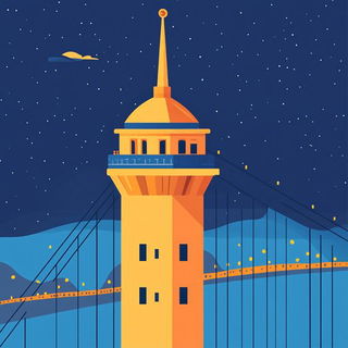 Bluehour Burrowism style, Midjourney V6.1: bold minimalist logo design for Istanbul city municipal services