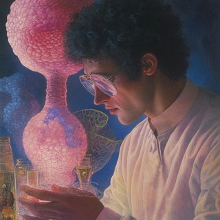 Botanopuppetry style, Midjourney V6.1: editorial illustration for popular scientific magazine cover