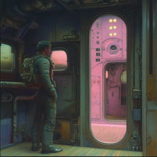 Botanopuppetry style, Midjourney V6.1: cinematic shot from sci-fi movie