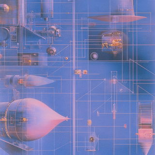 Botanopuppetry style, Midjourney V6.1: technical infrastructure blueprint schematics