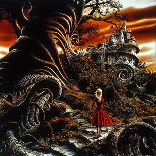 Gravemoon Washcraft style, Midjourney V6.1: retro fairy-tale illustration