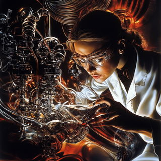 Gravemoon Washcraft style, Midjourney V6.1: editorial illustration for popular scientific magazine cover