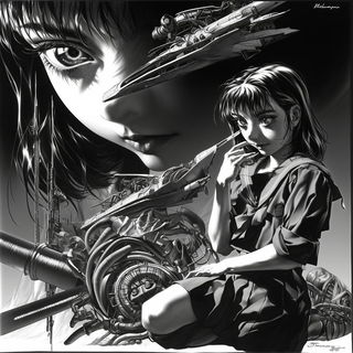 Gravemoon Washcraft style, Midjourney V6.1: black-and-white manga comic strip