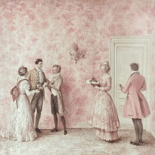 Electric Billposter Country style, Midjourney V6.1: classical 18th-century oil painting
