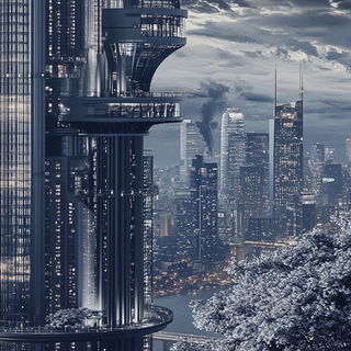 Mushroomblade style, Midjourney V6.1: megacity with futuristic bioarchitecture