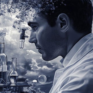 Mushroomblade style, Midjourney V6.1: editorial illustration for popular scientific magazine cover