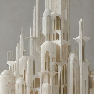 Aegis Maskwork style, Midjourney V6.1: megacity with futuristic bioarchitecture