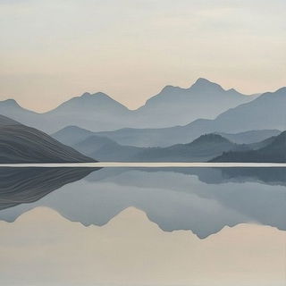 Aegis Maskwork style, Midjourney V6.1: realistic landscape photograph of quiet dawn