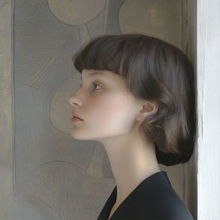 Aegis Maskwork style, Midjourney V6.1: photographic portrait of female protagonist