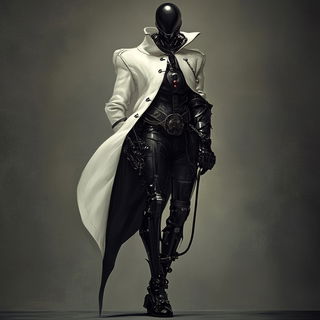 Rosette Misregistration style, Midjourney V6.1: concept art character design of retropunk steam knight