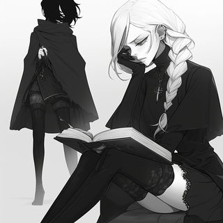 Rosette Misregistration style, Midjourney V6.1: black-and-white manga comic strip