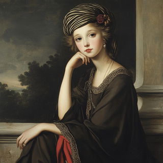 Rosette Misregistration style, Midjourney V6.1: classical 18th-century oil painting