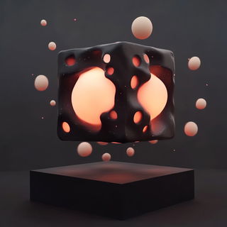 Cineumbra style, Midjourney V6.1: abstract 3D render