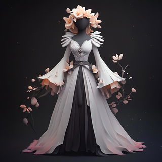 Cineumbra style, Midjourney V6.1: haute-couture fashion outfit