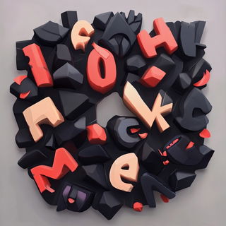 Cineumbra style, Midjourney V6.1: typographic composition with large letters