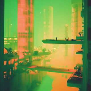 Inkfort Atlasism style, Midjourney V6.1: megacity with futuristic bioarchitecture