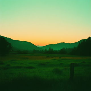 Inkfort Atlasism style, Midjourney V6.1: realistic landscape photograph of quiet dawn
