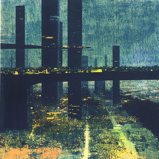 Perihelion Coastlines style, Midjourney V6.1: megacity with futuristic bioarchitecture