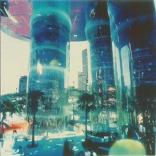 Neonherald style, Midjourney V6.1: megacity with futuristic bioarchitecture