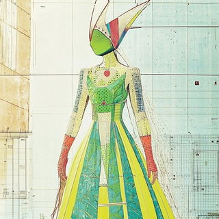 Celestial Flashcraft style, Midjourney V6.1: haute-couture fashion outfit