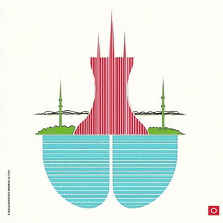 Celestial Flashcraft style, Midjourney V6.1: bold minimalist logo design for Istanbul city municipal services