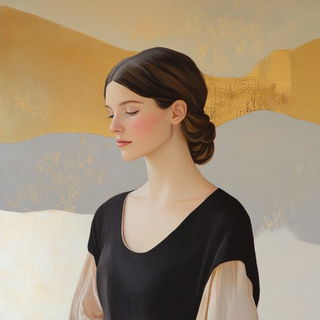Azure Trellisism style, Midjourney V6.1: photographic portrait of female protagonist