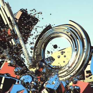 Geometric Sublime style, Midjourney V6.1: abstract 3D render