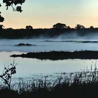 Geometric Sublime style, Midjourney V6.1: realistic landscape photograph of quiet dawn