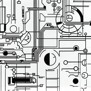 Geometric Sublime style, Midjourney V6.1: technical infrastructure blueprint schematics