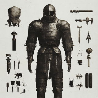 Opera Calcarea style, Midjourney V6.1: concept art character design of retropunk steam knight