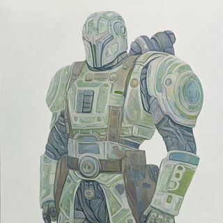 Glyphwild style, Midjourney V6.1: concept art character design of retropunk steam knight