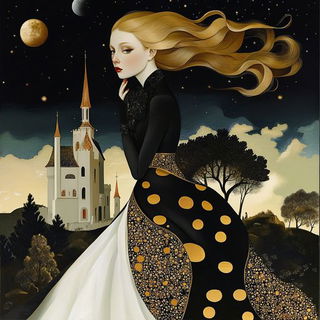 Scratchlight style, Midjourney V6.1: retro fairy-tale illustration