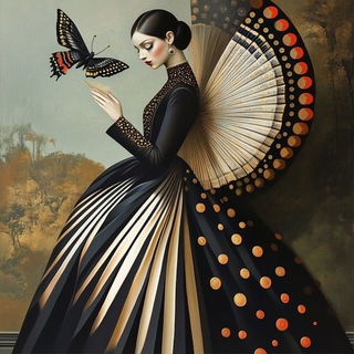 Scratchlight style, Midjourney V6.1: haute-couture fashion outfit