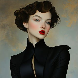 Scratchlight style, Midjourney V6.1: photographic portrait of female protagonist