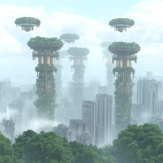 Ruinocel style, Midjourney V6.1: megacity with futuristic bioarchitecture