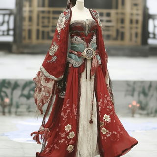 Ruinocel style, Midjourney V6.1: haute-couture fashion outfit