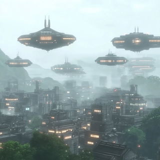 Ruinocel style, Midjourney V6.1: cinematic shot from sci-fi movie