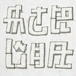 Ruinocel style, Midjourney V6.1: typographic composition with large letters