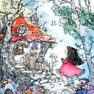 Coralgrim style, Midjourney V6.1: retro fairy-tale illustration