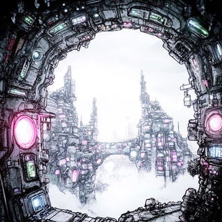 Coralgrim style, Midjourney V6.1: cinematic shot from sci-fi movie