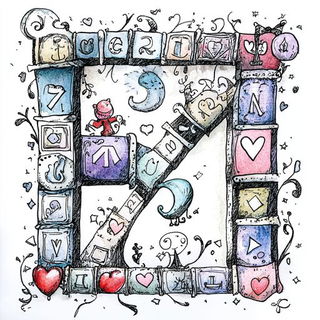 Coralgrim style, Midjourney V6.1: typographic composition with large letters