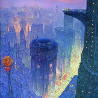 Morrowglass Islet style, Midjourney V6.1: megacity with futuristic bioarchitecture