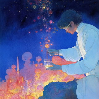 Morrowglass Islet style, Midjourney V6.1: editorial illustration for popular scientific magazine cover