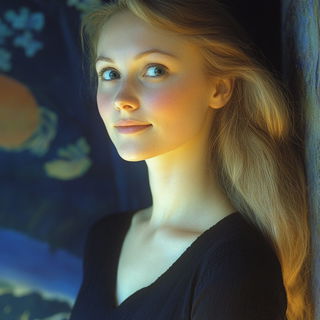 Morrowglass Islet style, Midjourney V6.1: photographic portrait of female protagonist